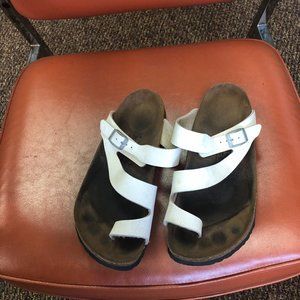 White Birkenstock sandals size 10